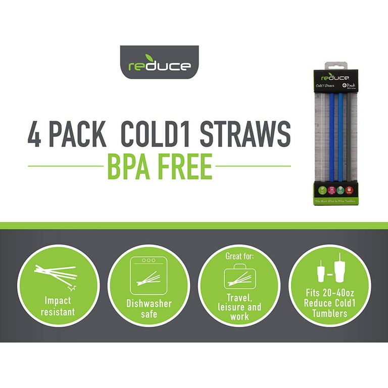  Reduce Reusable Hard Plastic Straws, 4 Pack - Fits 24-40 oz  Tumbler Mugs - BPA-Free, Dishwasher Safe, Impact Resistant - Ideal Drinking  Straws for Home and Travel : Health & Household