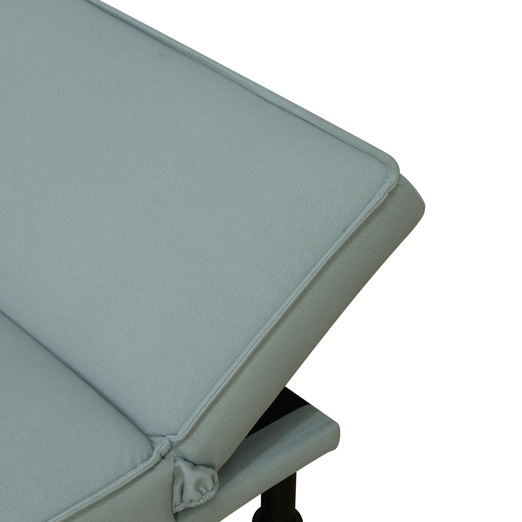 Aukfa Modern Futon Convertible Sofa Bed for Home Office, Adjustable Backrest, Flannel, Light Green