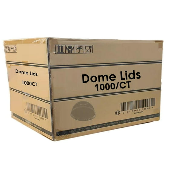 *WHOLESALE* Crystal Clear Dome PET Plastic Lids with 0.75" Straw Hole – Fits 12, 16, 20 & 24 oz Cups: 1000CT/Case