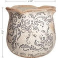 thumbnail image 4 of Ceramic Pots for Plants, Vintage Plant Pot with Drainage Hole, 6.11in. Planter for Indoor Plants, Crackle Glaze Finish Flower Pot, Perfect Tuscan Ceramic Planter for Gardening, Gray Swirls, 4 of 12