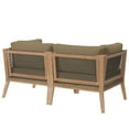 thumbnail image 3 of Lounge Loveseat Sofa, Brown Natural, Teak Wood, Outdoor Patio Balcony Cafe Bistro Garden Hospitality Restaurant, Modern Contemporary HB34445, 3 of 8