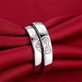 thumbnail image 4 of Fiudx Anillos Geométricos, Anillos de Pareja de Tamaño Ajustable, Joyería de Plata 925 para Hombre y Mujer, Idea de Regalo Romántico, para Aniversario de Bodas, Diseño Único, Elegancia para El Día a, 4 of 7