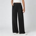thumbnail image 2 of Arlun Womens Stylish Dressy Pants Wide Leg Stretchy Pure Color Work Pants with Pockets Elastic Waist Pleated Front Business Casual Slacks for Everyday Wear Black XL, 2 of 5