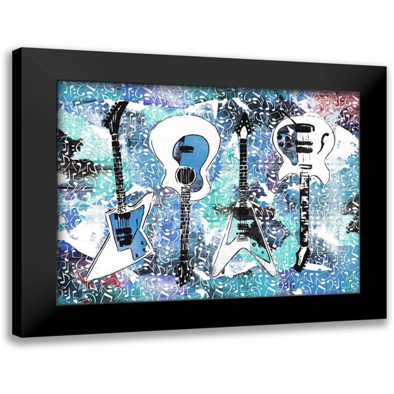 Rodriquez Jr, Enrique 14x12 Black Modern Framed Museum Art Print Titled - Music Guitars