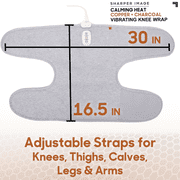 Sharper Image Calming Heat Massaging Knee Wrap, Soothing Heat & Relaxing Vibrations, Charcoal Gray
