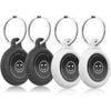 4 Pack Case for Apple AirTags Holder, AirTag Keychain Air Tag with Key Ring Cases, Anti-Scratch Air Tag Silicone Holder Accessories for Dog Pet Collar Keys,Black&White