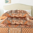 thumbnail image 6 of HoneiLife Quilts Queen Size - 3 Piece Microfiber Quilt set Reversible Bedspreads Patchwork Coverlets Floral Bedding Set All Season, Orange, 6 of 7