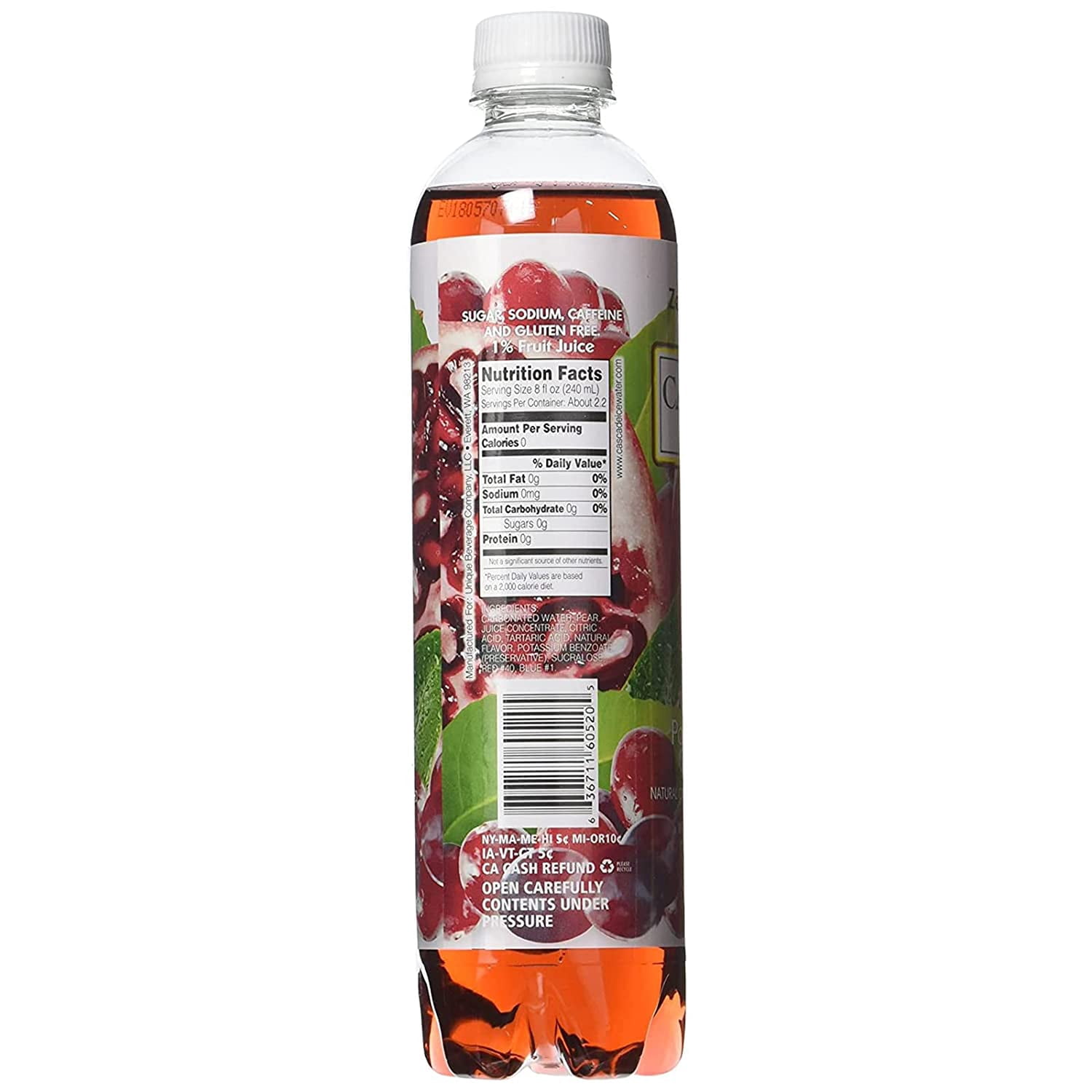 Cascade Ice Zero Cal Sparkling Water, Cranberry Pomegranate, 17.2 Fluid Ounce (Pack of 12)