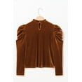 thumbnail image 5 of Redhotype Chic Velvet Top: Puff Sleeves & Ruffle Collar - Elegant Formal Fit, 5 of 8