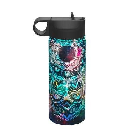 

Matuu Watercolor Mandala for 18oz Durable Thermal Cups Keep Drinks Cold & Hot Insulated Coffee Mug with Lid (With Straw)