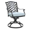 thumbnail image 7 of iPatio Stylish Outdoor Aluminum 5-Piece Round Dining Set: Weather-resistant, Durable, Lightweight, Modern Design Patio Furniture Set with Cushioned Swivel Rockers and Round Table, Light Blue, 7 of 7