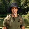 thumbnail image 6 of TFEOQRY Men's Fishing Hat Wide Brim UV Protection Adjustable Strap Fishing Hiking Outdoor Bucket Hat, 6 of 6