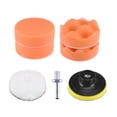 thumbnail image 1 of Kit de pulido de taladro de espuma de 3" 2 piezas planas 2 piezas de esponja ondulada naranja 1 pieza de almohadilla de lana 1 pieza de almohadilla de respaldo adaptador de taladro M10, 1 of 7