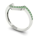 thumbnail image 2 of 0.25 ct Brilliant Round Cut Simulated Green Diamond 14k White Gold Stackable Band SZ 10.5, 2 of 6