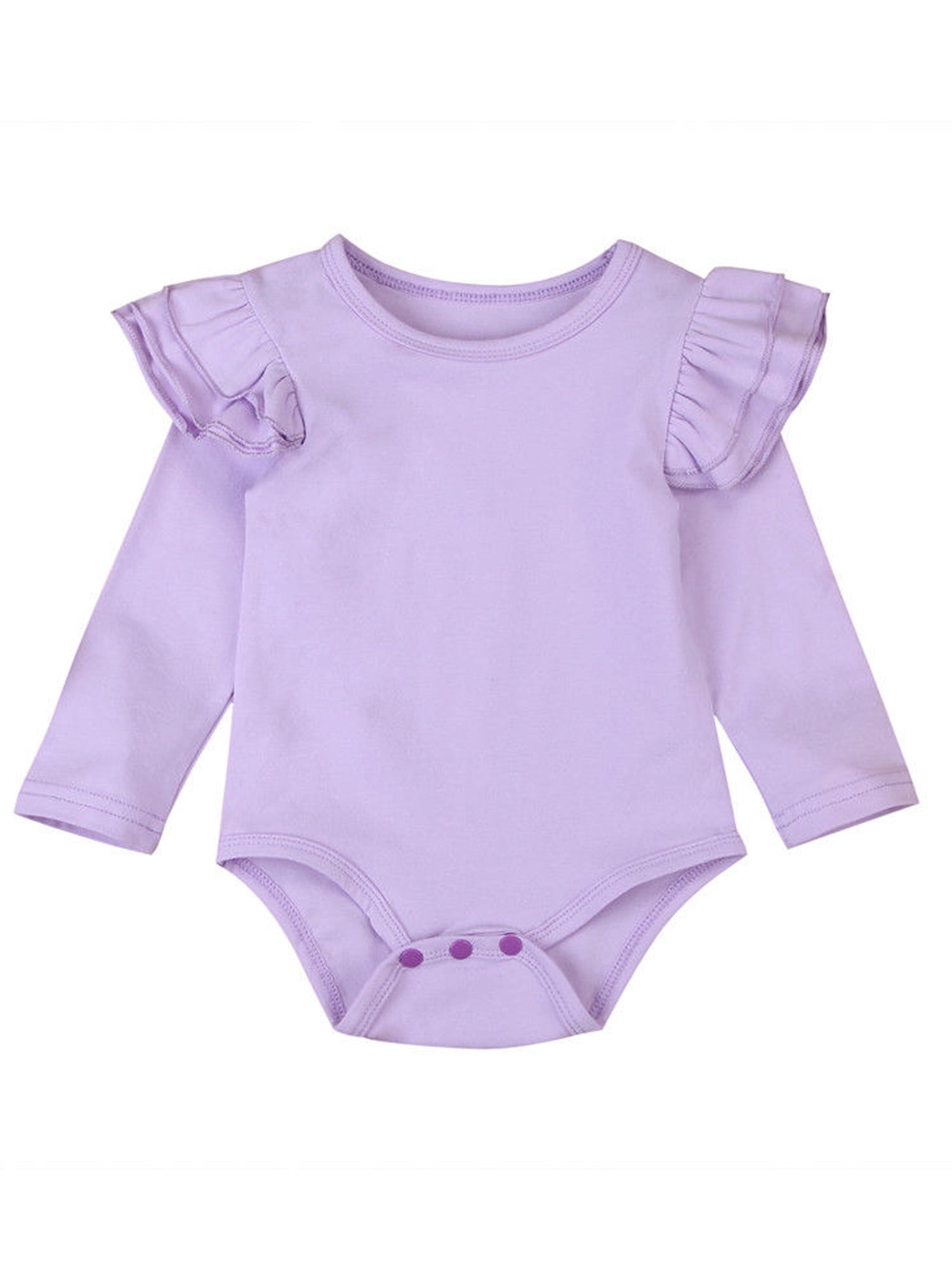 Toddler Infant Baby Boys&Girls Long Sleeve Ruffle Romper Bodysuit Clothes 