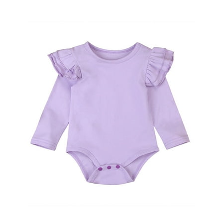 

DuAnyozu Toddler Baby Girl Ruffle Romper Bodysuit Jumpsuit Outfits Sunsuit