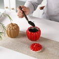thumbnail image 6 of BinKFF 10oz Ceramic Pumpkin Jar, Pumpkin Shape Seasoning Jar, Fall Thanksgiving Candy Jars, Halloween Decorative Bowl, Cute Food Container for Kitchen Coffee Tea Sugar Snacks Soup, 6 of 7
