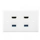 thumbnail image 2 of 2 puertos HDMI 2 puertos USB3.0 HDMI acoplador cubierta Audio Video HDTV Panel de placa de pared, 2 of 8