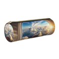 thumbnail image 1 of Disketp Sunset Airplane Travel View Estuche Organizador de Lápices de Cuero, Estuche de Oficina con Cremallera para Bolígrafo y Lápiz, 1 of 6