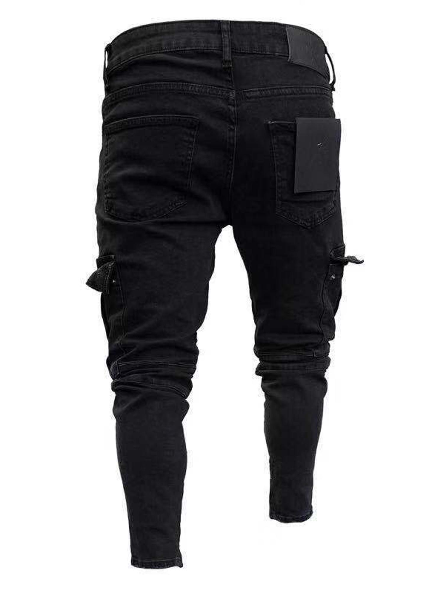 Spring hue Mens Slim Fit Urban Straight Leg Trousers Casual Pencil Jogger Cargo Pants Jeans - image 4 of 5