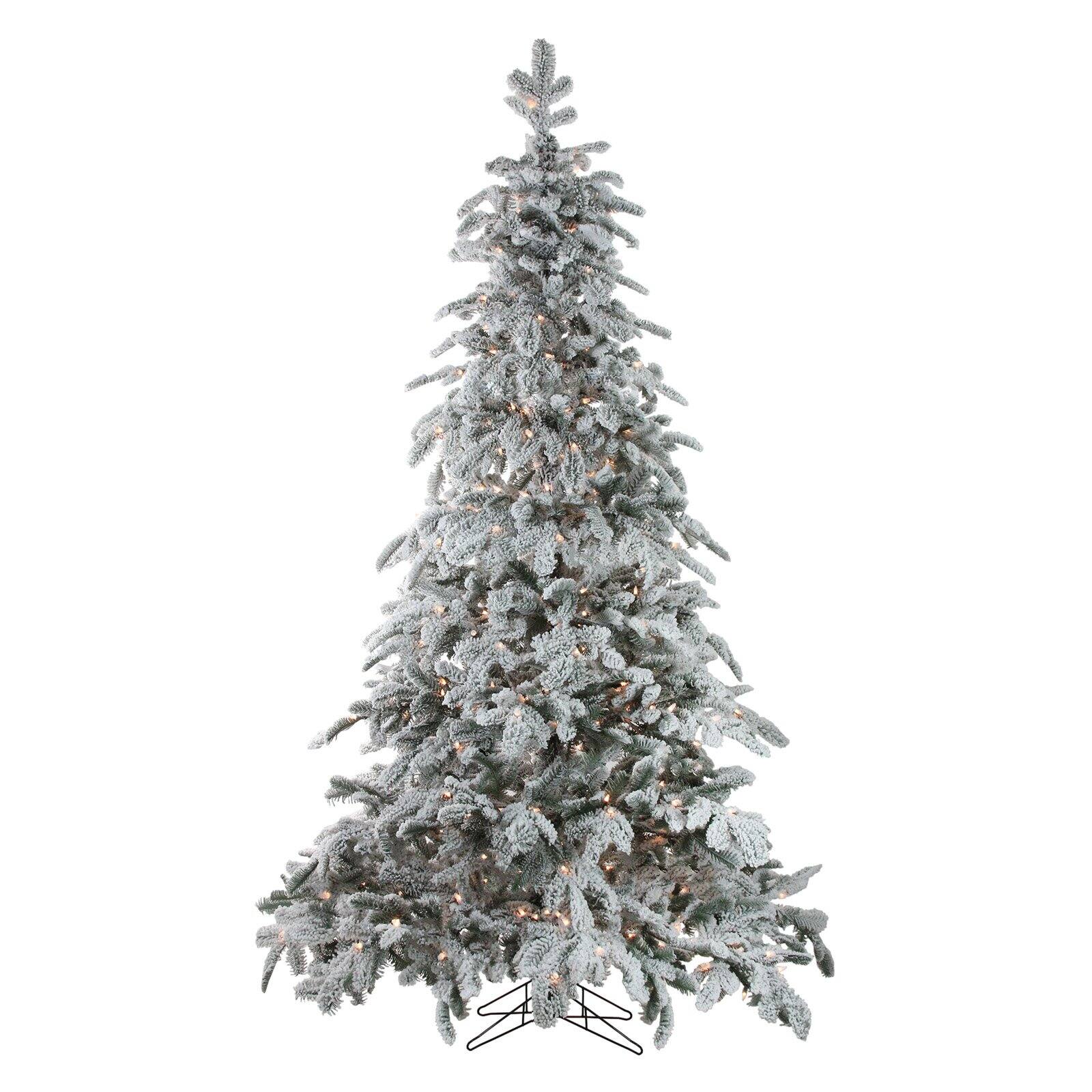 Northlight Prelit Flocked Artificial Whistler Noble Fir Christmas Tree Walmart Com