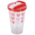 thumbnail image 2 of Verdant Touch Drinkware - Taza de agua de doble capa, innovadora y bonita taza portátil con popote para uso en casa y oficina (corazón rojo, 450 ml), 2 of 14