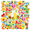 3A, variant on 35pcs-50pcs Colorful Waterproof Graffiti Decals Kids Stickers Tropical Stickers Funny Stationery Stickers for Laptops Phones Suitcases