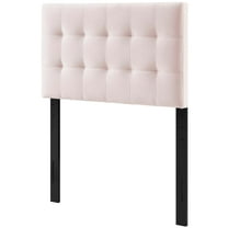 Contemporary Modern Urban Designer Bedroom Twin Size Tufted Headboard, Velvet Fabric, Pink