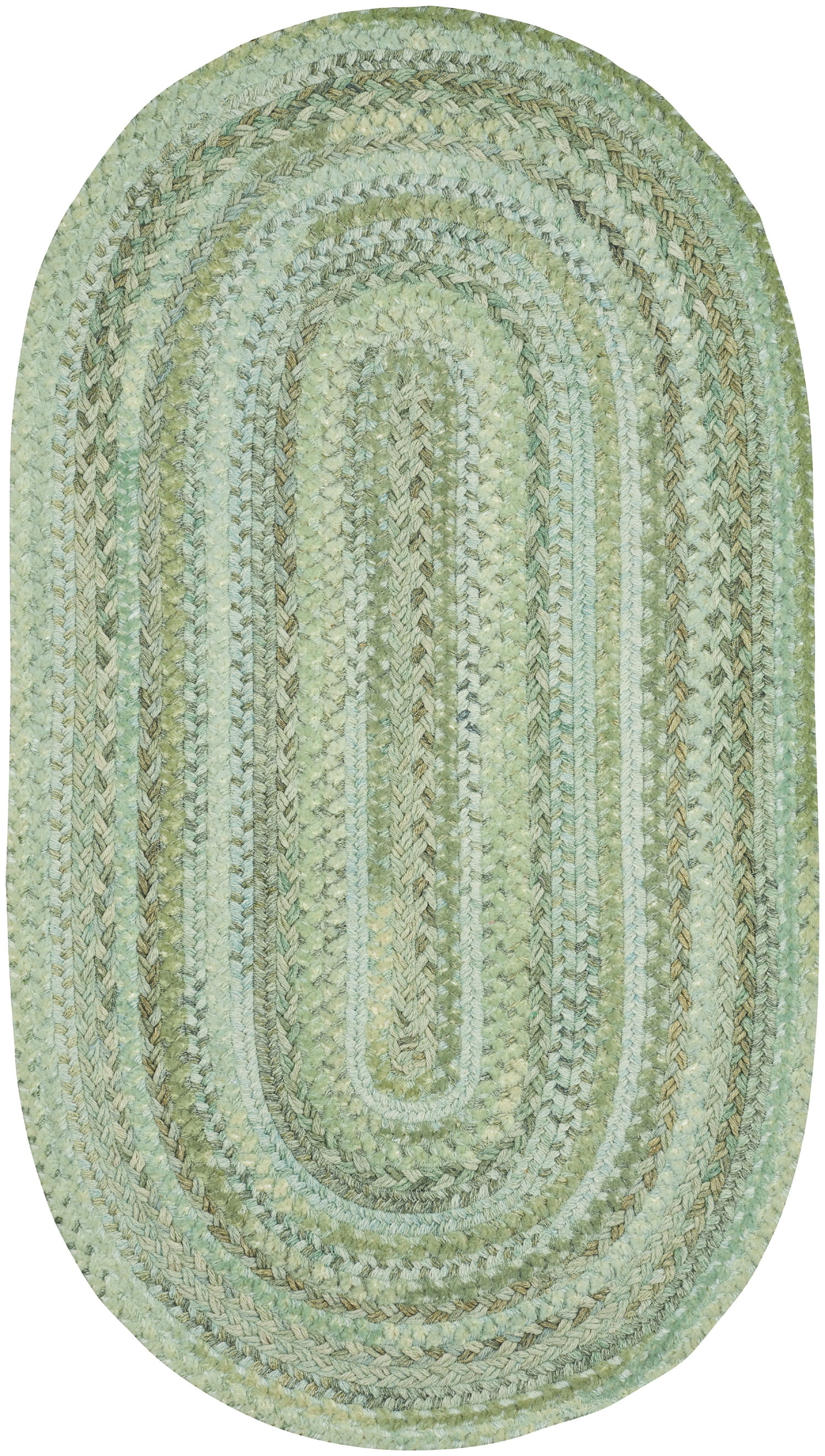 Capel Rugs Harborview Oval Braided Area Rug Green 8' x 11