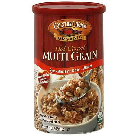 Country Choice Organic Multi-Grain Rye Barley Oat Wheat Hot Cereal, 18 oz (Pack of 6)