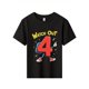 thumbnail image 2 of Young Boy's/Girls "Playful Cartoon Theme Cotton Graphic Tees, Back To School Clothes Girls, Black Summer Tops With Fun Graphic, Gift For First Day of School, Youthful, Funny" Kids Clothes G, 2 of 5