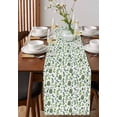 thumbnail image 4 of ERUNPONLY Green Leaves Table Runner - 72 Inch Long Pastoral Rustic Botanical Plant Watercolor Cotton and Linen Blended Dress Scarves Farmhouse Table Runner for Kitchen Dining, Coffee Table, 14"x72", 4 of 8