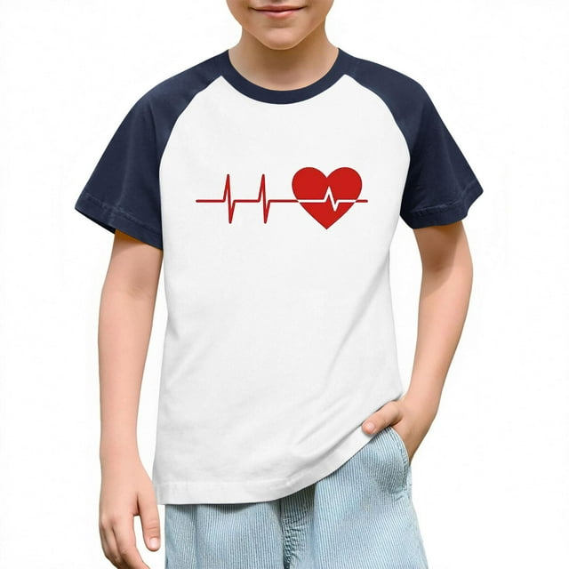 Blusas y camisas de manga corta con cuello redondo para niños y niñas, blusa de manga corta con estampado de cuello redondo