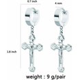thumbnail image 4 of HAHDAXIA Boucles d'Oreilles Créoles en Acier Inoxydable à Rivets Croisés, Pendentif Insecte à Picots, Pendantes Croisées à Charnières, Boucles Huggie Créoles, Bijoux Mode pour Hommes Femmes Noir, 4 of 4