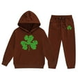 thumbnail image 5 of CHENge Outfit 3-12 Years Girl St. Patrick's Day Children's Middle and Large Children's Long Teen Girl Sweatpants and Hoodie Pant Set, 5 of 5