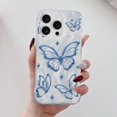 thumbnail image 3 of for iPhone 13 Pro Case for Women Girls Shiny Silver Butterfly Design, Cute Trendy Soft Slim TPU Shockproof Protective Phone Case Cover for iPhone 13 Pro 6.1'' Aesthetic Light Blue, 3 of 5