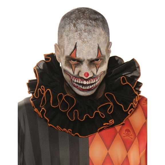Clown Collar Orange And Black Adult Male Halloween Costume Accessories- One Size