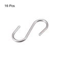 thumbnail image 3 of Uxcell 1.18" S Hooks Long Hanger for Hanging Objects Stainless Steel Silver Tone 16pcs, 3 of 5