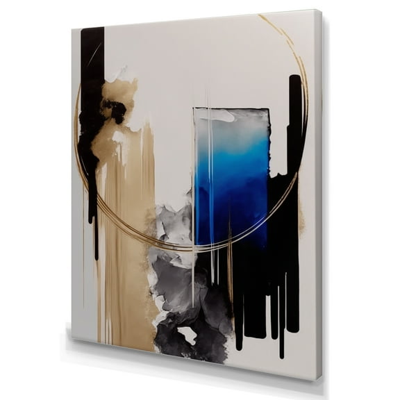 Designart Blue Minimalist Abstract II Canvas Wall Art