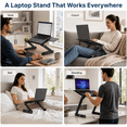 thumbnail image 2 of WorkEZ Best Adjustable Aluminum Laptop Stand and Lap Desk for Bed, Couch and Desk with Mouse Pad, Black, 2 of 9