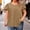 Khaki, variant on Yotami Round Neck Tops for Women Plus Size Short Sleeve Pleated Graphic Tee Solid Color Summer Soft Tshirt for Beach Cover-Up, Gray