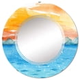 thumbnail image 2 of DESIGN ART Designart 'Blue Sparkling Sea And Sailing Yacht' Nautical & Coastal Printed Wall Mirror 24in.x24in., 2 of 5