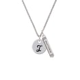 thumbnail image 2 of Delight Jewelry Silvertone Large Script Letter - I - 3/4'' Disc - Silvertone Mother Daughter Bar Charm Necklace, 23", 2 of 4