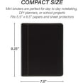thumbnail image 4 of Samsill 1" Junior Size Contrast Stitch Leather 3 Ring Binder, Holds 8.5 x 5.5" Paper Size, Portfolio Organizer, Black, 4 of 5