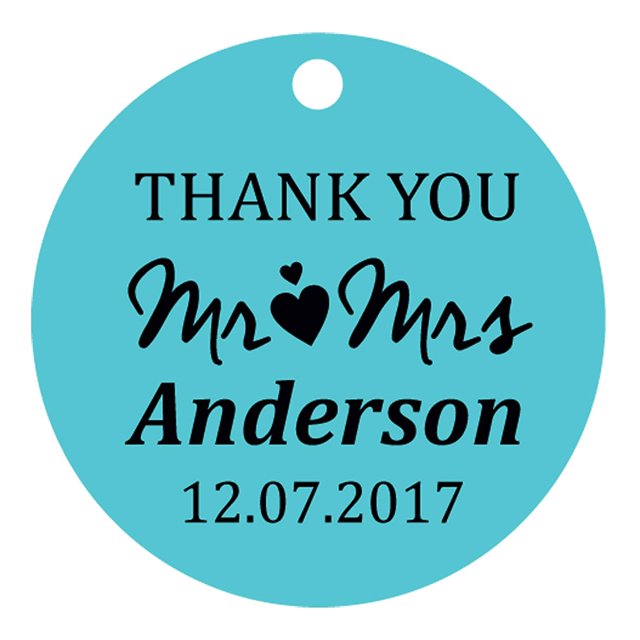 100 PCS Mr & Mrs Personalized Wedding Favor Gift Paper Tags Thank You Custom Made Hang Tags