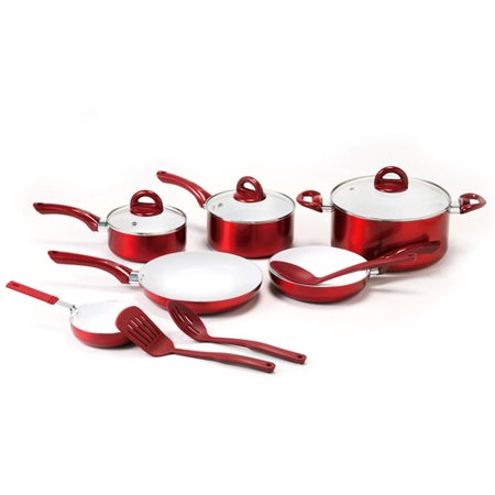 CeraPan Metallic Cookware 12pc Set - Red