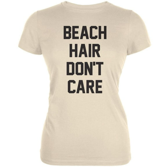 Beach Hair Don't Care Cream Juniors Soft T-Shirt - X-Large