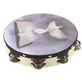 thumbnail image 2 of Percussion Portative, Tambourin Violet Facile à Jouer, pour Fête Concert 25cm, 2 of 8