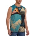 thumbnail image 2 of Balery Blue Watercolor Duck Camisetas sin mangas para hombre, absorbe la humedad y protege contra el mal olor.-Medium, 2 of 7