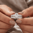 thumbnail image 4 of Pompeii 1 Carat Diamond Engagement Ring Matching Wedding Band Prong Set 14K White Gold, 4 of 4